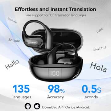 ERAZER XT66PRO AI Translation Earbuds Real Time OWS Wireless Bluetooth Earphones 135 Language Transl...