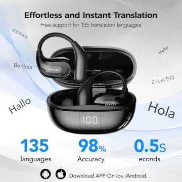 ERAZER XT66PRO AI Translation Earbuds Real Time OWS Wireless Bluetooth Earphones 135 Language Transl...