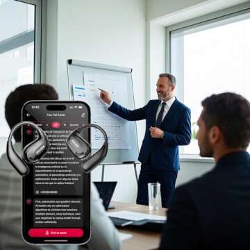 ERAZER XT66PRO AI Translation Earbuds Real Time OWS Wireless Bluetooth Earphones 135 Language Translator Earbuds Open Ear translating Headphones for Travel Business Learning Black