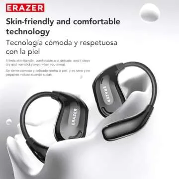 ERAZER XT66PRO AI Translation Earbuds Real Time OWS Wireless Bluetooth Earphones 135 Language Translator Earbuds Open Ear translating Headphones for Travel Business Learning Black