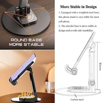 Adjustable Rotatable Phone Stand for Desk Use