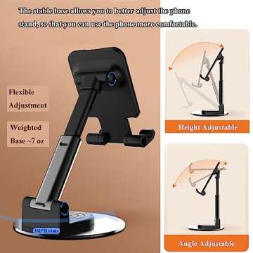 Adjustable Rotatable Phone Stand for Desk Use