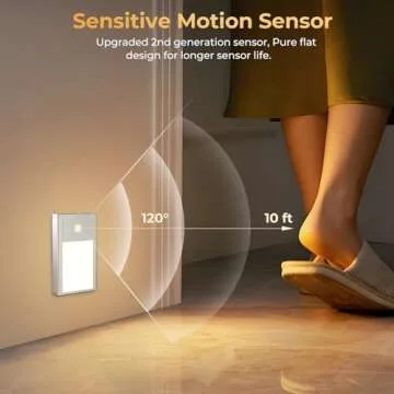 VST Motion Sensor Night Light - Rechargeable & Compact LED 6Pack