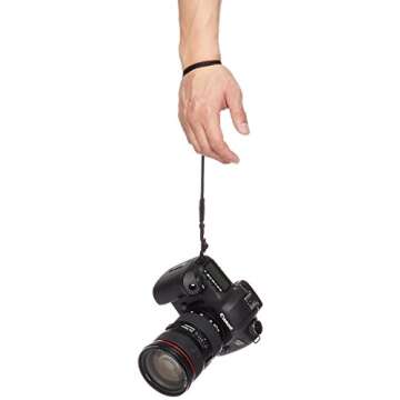 Amazon Basics - Camera Wrist Strap, Black, Solid, 9 x .8 x 1 Inches
