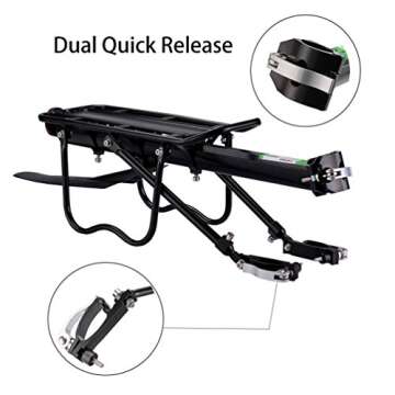 ROCKBROS Bike Bicycle Cargo Rack Rear Bike Rack for Back of Bike Carrier Rack with Fender Quick Rele...