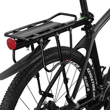 ROCKBROS Bike Bicycle Cargo Rack Rear Bike Rack for Back of Bike Carrier Rack with Fender Quick Release Mountain Road Bicycle Rear Racks 110-165 lbs Capacity Universal