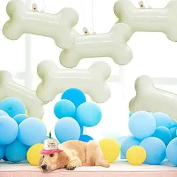 Dog Bone Balloons for Pet Party Decorations – 6 Pack