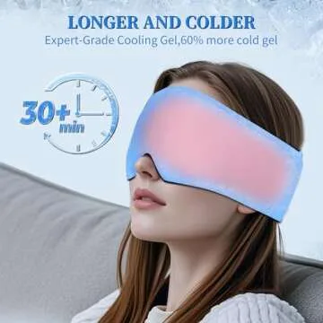 2 Pack Cooling Gel Eye Mask - Puffy Eyes, Dark Circles, Migraine Relief, FACEMOON Reusable Sleep Mas...