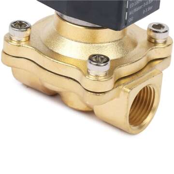 U.S. Solid 1/2" Brass Electric Solenoid Valve 12V DC Normally Closed VITON Air Water Oil Fuel