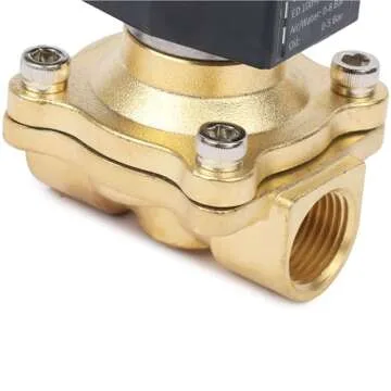 U.S. Solid 1/2" Brass Electric Solenoid Valve 12V DC Normally Closed VITON Air Water Oil Fuel