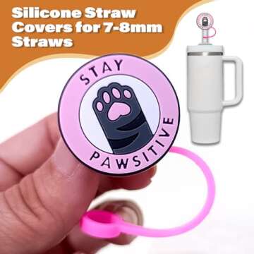 9PCS Straw Covers, 10mm Cute Straw Toppers for Stanley,Straw Covers Cap for Stanley Tumblers Drinking Cups,Accessories for Stanley Cup