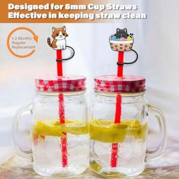 9PCS Straw Covers, 10mm Cute Straw Toppers for Stanley,Straw Covers Cap for Stanley Tumblers Drinking Cups,Accessories for Stanley Cup