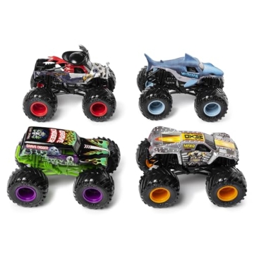 Monster Jam Trucks 4 Pack, Kids Toys for Ages 3+