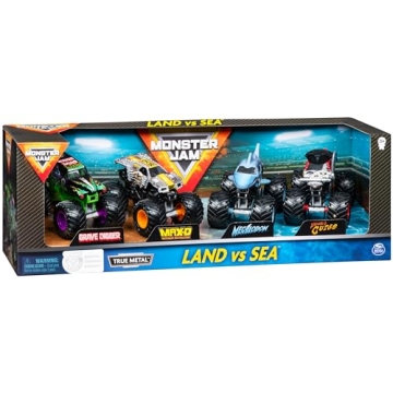 Monster Jam Trucks 4 Pack, Kids Toys for Ages 3+