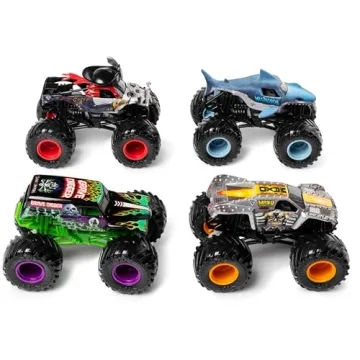 Monster Jam Trucks 4 Pack, Kids Toys for Ages 3+