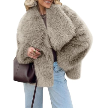 Tankaneo Women's Cozy Faux Fur Cropped Jacket - Stylish & Warm Winter Wear