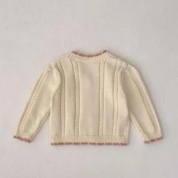 HOOLCHEAN Baby Girls Cotton Floral Embroidery Cardigan Sweater - Timeless Charm