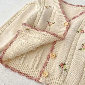 HOOLCHEAN Baby Girls Floral Cardigan Sweater - Cozy Style