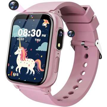 Kids Smart Watches Girls Toys Age 6-8, HD Touchscreen Dual Cameras Kids Watch for Girls Ages 8-10, K...