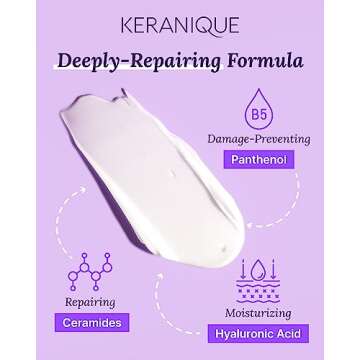 Keranique Hair Mask: Deep Repair & Hydration for Dry, Damaged Hair - Keratin Protein Boost for Fine Strands - Intense Moisturizer for Women