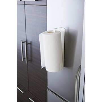 Yamazaki Home KT-PL AK WH Plate Magnetic Paper Towel Holder, 約W6×D5.5×H24.5cm, White