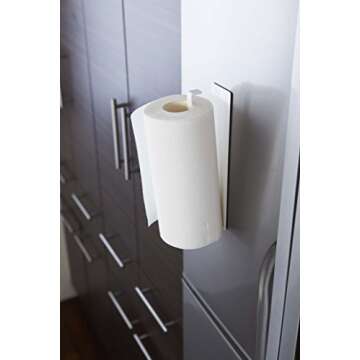 Yamazaki Home KT-PL AK WH Plate Magnetic Paper Towel Holder, 約W6×D5.5×H24.5cm, White