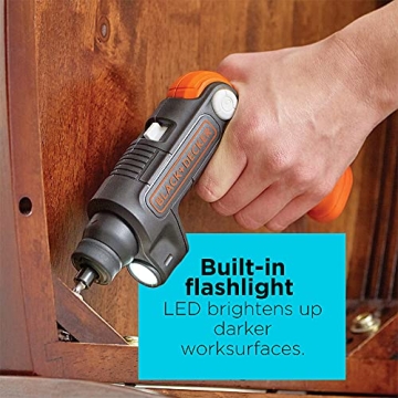 BLACK+DECKER 4V MAX* Cordless Screwdriver with LED Light