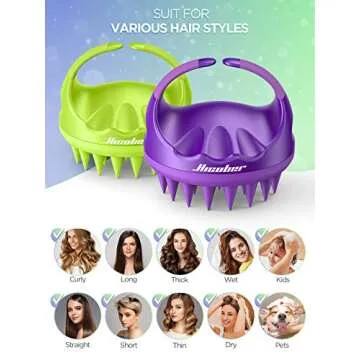 Hicober Scalp Massager, Scalp Scrubber, Scalp Massager Shampoo Brush Head Massager Scalp Stress Relax Scalp Exfoliator Hair Brush Head Scrubber 2 Packs Scalp Brush for Shower