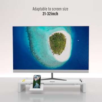 OImaster Monitor Stand Riser, Foldable Computer Monitor Riser, Adjustable Length Computer Stand and ...