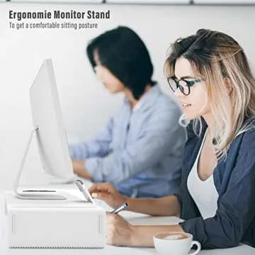 OImaster Adjustable Monitor Stand Riser with Storage Compartment