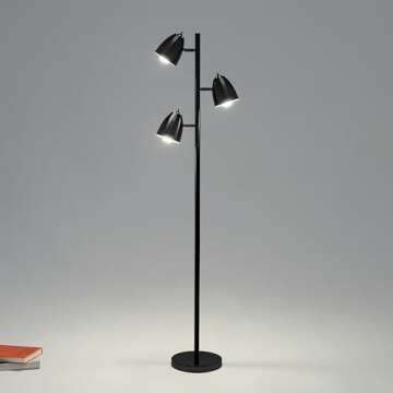 Brightech Jacob LED Standing Lamp, Modern Bright Floor Lamps for Living Rooms & Bedrooms, Tall LED L...