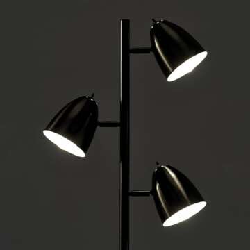 Brightech Jacob LED Standing Lamp, Modern Bright Floor Lamps for Living Rooms & Bedrooms, Tall LED Lighting Lamp with Adjustable 3 Light Tree – Classic Black