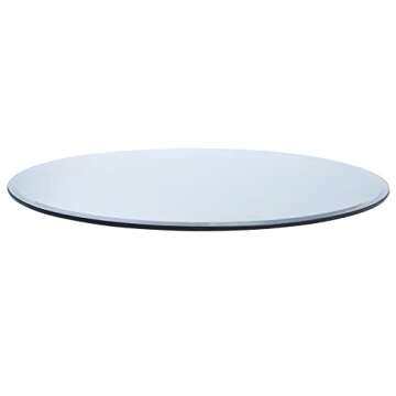 Spancraft 42" Inch Round 3/8" Thick Clear Glass Table Top with Pencil Edge Edge and Tempered Glass, Replacement Glass Table Top, Great for Dining Tables, end Tables, and Outdoor Patio Table Tops or