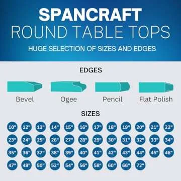 Spancraft 42" Inch Round 3/8" Thick Clear Glass Table Top with Pencil Edge Edge and Tempered Glass, Replacement Glass Table Top, Great for Dining Tables, end Tables, and Outdoor Patio Table Tops or