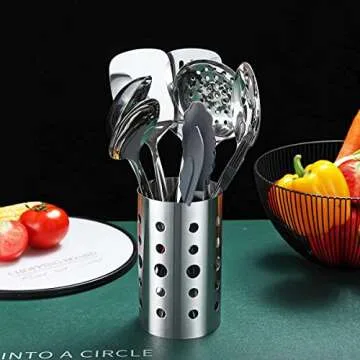 Stainless Steel Cooking Utensils Set, Berglander 13 Pieces Kitchen Utensils Set, Kitchen Tools Set W...
