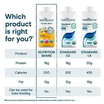 KATE FARMS Organic Nutrition Shake, Vanilla, 16g protein, 27 Vitamins and Minerals, Protein Meal Replacement Drink, Plant Based, 11 oz (6 Pack)