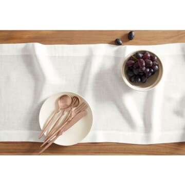 Elegant 100% Pure Linen Table Runner from Solino Home
