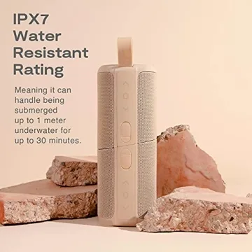 Kove Commuter 2 Portable Speaker - Terracotta Speakers, Wireless with HD Louder Volume, Deep Bass Subwoofer, Microphone, IPX7 Water Resistant - Perfect Boom Box for Home, Outdoor or Travel