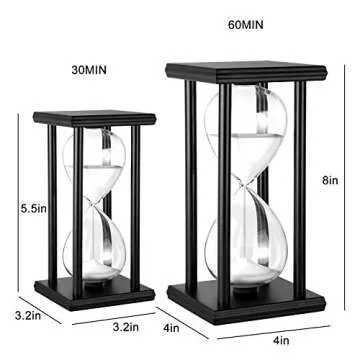 JIDUO Hourglass Timer 30/60 Minutes Wood Sand Hourglass Clock for Creative Gifts Room Decor Office Kitchen Decor Birthday (30 min, White)