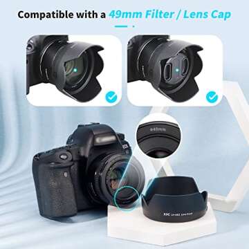 50mm Lens Hood for Canon EF 50mm f/1.8 STM - Black