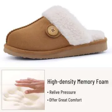 Litfun Women Fuzzy Slippers with Memory Foam for Comfort