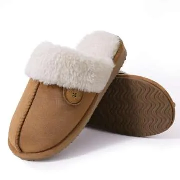 Litfun Women Fuzzy Slippers with Memory Foam for Comfort