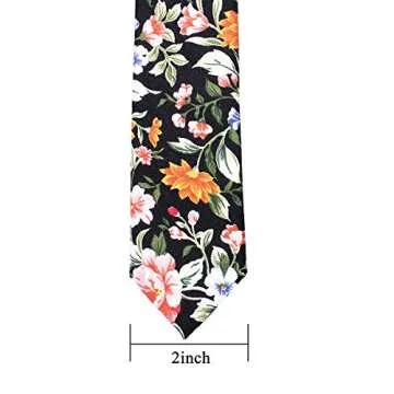 Stylish Cotton Skinny Floral Ties for Men - Gift Box Included