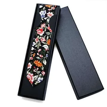 Stylish Cotton Skinny Floral Ties for Men - Gift Box Included