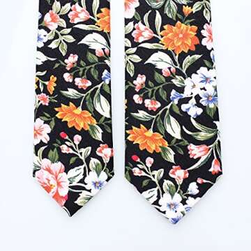 Stylish Cotton Skinny Floral Ties for Men - Gift Box Included