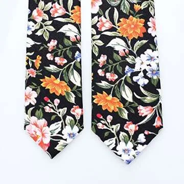 Stylish Cotton Skinny Floral Ties for Men - Gift Box Included