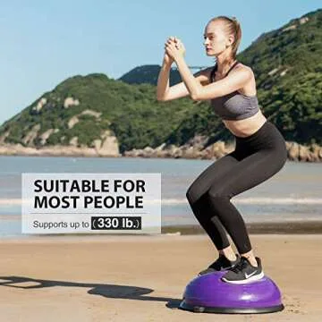 ZELUS Balance Ball Trainer for Fitness and Yoga with Resistance Bands