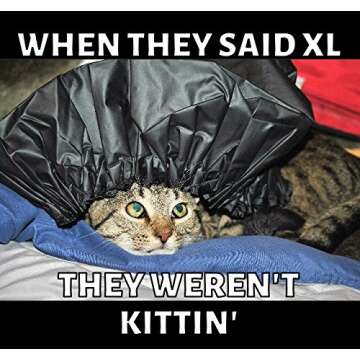 XL Shower Cap - Adjustable & WaterProof By Simply Elegant: The Satin Dream Jumbo ShowerCap X-Large and Extra Cute - The Best in Long Hair Products & Protection (Patented)