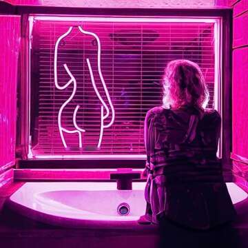 sparkleing Neon Sign, Lady Back LED Neon Lights Signs for Wall Decor Battery Powered and USB Powered Sexy Neon Sign for Bedroom, Bar Signs for Home Bar Man Cave Women Room Decor Party Art Decor Gift