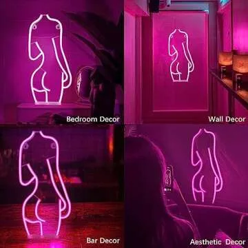 sparkleing Neon Sign, Lady Back LED Neon Lights Signs for Wall Decor Battery Powered and USB Powered Sexy Neon Sign for Bedroom, Bar Signs for Home Bar Man Cave Women Room Decor Party Art Decor Gift